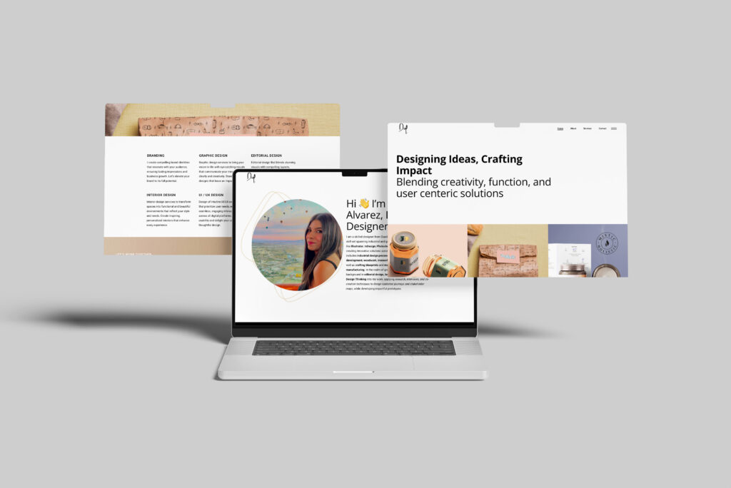 laptop view of Daniela's website